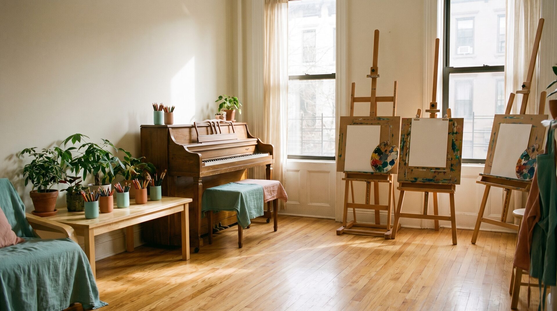 Inside the Montague Street studio, with natural light and room to make things