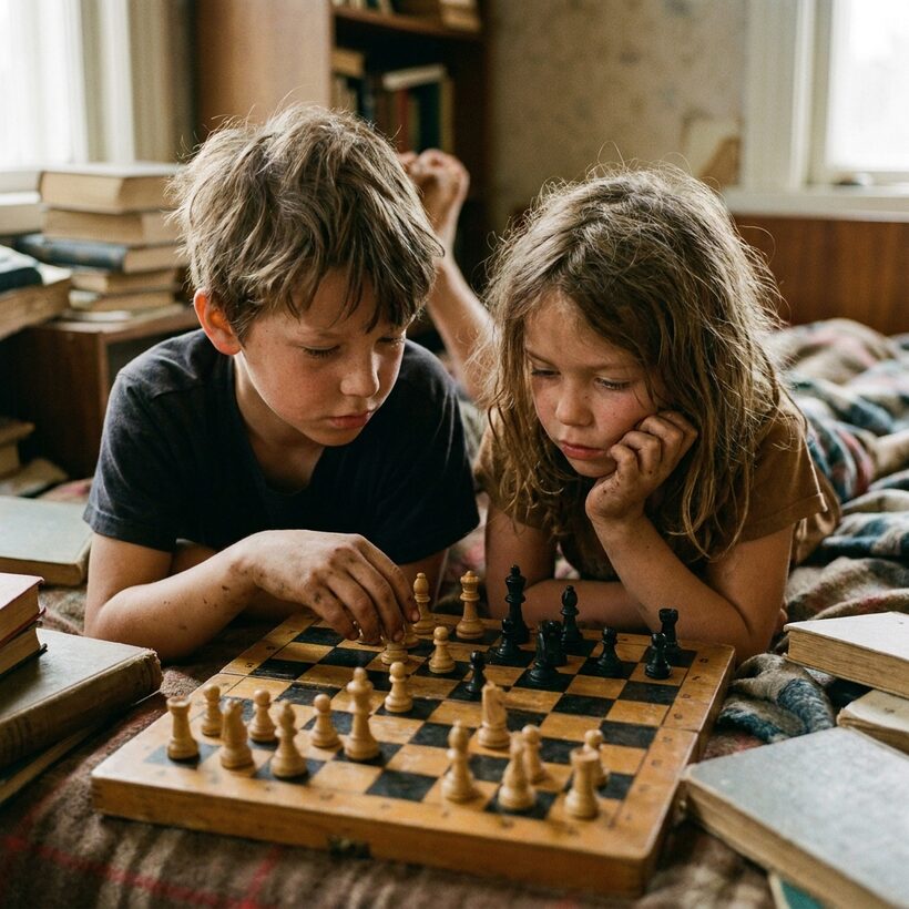 Children playing chess